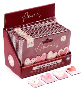 Záložky do knihy magnetické 4ks - Srdce