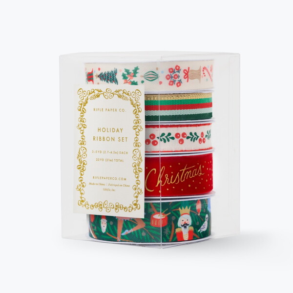 Rifle Paper Co. Vánoční stuhy Holiday – set 5 ks, multi barva, textil