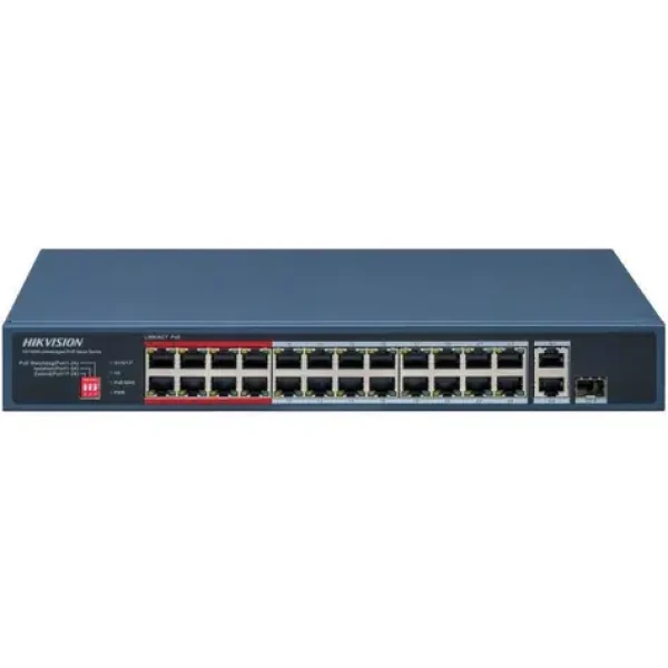 Hikvision / Switch / 24x 10/100 Mbps PoE / 1x Gb RJ45 / 1x Gb Combo / 230W (DS-3E0326P-E/M(C))