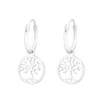LUNICA Kroužkové náušnice STŘÍBRNÝ STROM 0381