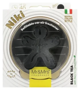 MrMrs Fragrance Niki BIG Black Leather Black Tea / Osvěžovač vzduchu do auta / Vůně černého čaje (8053288297954)