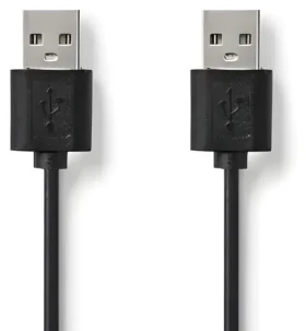 Nedis USB 2.0 kabel černá (CCGL60001BK20) / Kabel USB / USB-A - USB-A / 480 Mbps / 2 m (CCGL60001BK20)