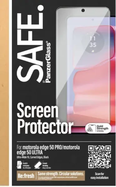 PanzerGlass SAFE pro Motorola Edge 50 Pro černá / Tvrzené sklo / UWF