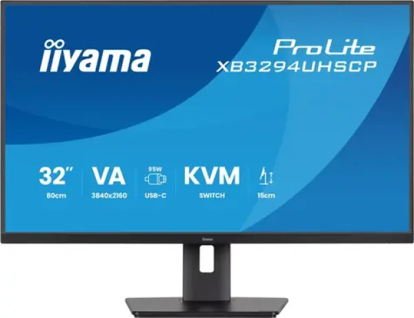 31.5" IIYAMA ProLite XB3294UHSCP-B1 černá / LED / VA / 3840 x 2160 / 16:9 / 2 ms / 3000:1 / 400cd-m2 / VESA (XB3294UHSCP-B1)