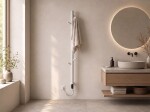 CERANO - Elektrický sušák ručníků Ramus, s displejem - 160W - bílá matná - 1400x30 mm CER-683551
