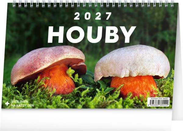 NOTIQUE Stolní kalendář Houby 2027, 23,1 x 14,5 cm