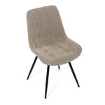 Židle jídelní, béžová látka, černý kov, otočný mechanismus 90°/90° (L/P) - funkce reset
