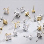 Elenys stříbrné rhodiované peckové náušnice s kubickou zirkonií Průměr kamene: Průměr: 7 mm