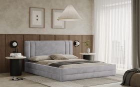 FRONTI Postel ALCAMO 140x200 světlešedá s úložným prostorem