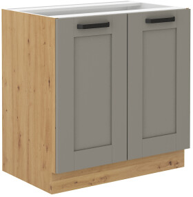 Spodní skříňka Luna 80 D 2F BB Barva korpusu: Dub artisan, Barva dvířek: Clay Grey