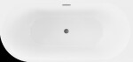 MEXEN/S - Mia volně stojící rohová vana pravá 160 x 75, bílá/černá, sifon a přepad grafit metal 52691607575P-95
