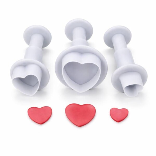 Dortisimo Plastové vypichovače s pístem Srdíčka (3 ks)