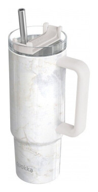 Nerezový termohrnek s brčkem Vibe Marble 880ml