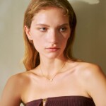 Ocelový náhrdelník Josiane - perleť a zirkony, Zlatá 39 cm + 7 cm (prodloužení)