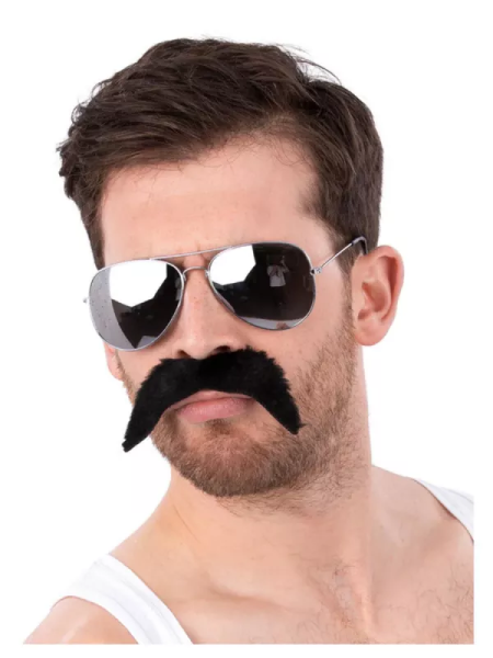 Smiffys Sada 80. léta knírek a brýle