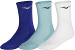 Mizuno Training 3P Socks M modrá bílá sv.zelená - Běžecké ponožky Mizuno Training 3P Socks 32GX2505Z04 - tři páry Velikost textilu: XL