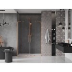 MEXEN/S - Velar L Duo posuvné sprchové dveře 140, transparent, měď kartáčovaná 871-140-003-02-65