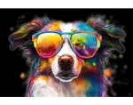 Obraz na plátně Barevný pes, 90x60 cm