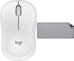 Logitech M240 Silent bílá + Studio Series Mid Grey / Sada bezdrátová myš a podložka / optická / 4000 DPI / USB přijímač