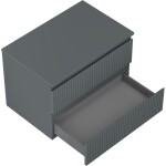 MEXEN/S - Rivel koupelnová skříňka pod umyvadlo 70 cm s deskou, 2 zásuvky, reliéf , grafit mat 91A20-07047-2-BFFC66