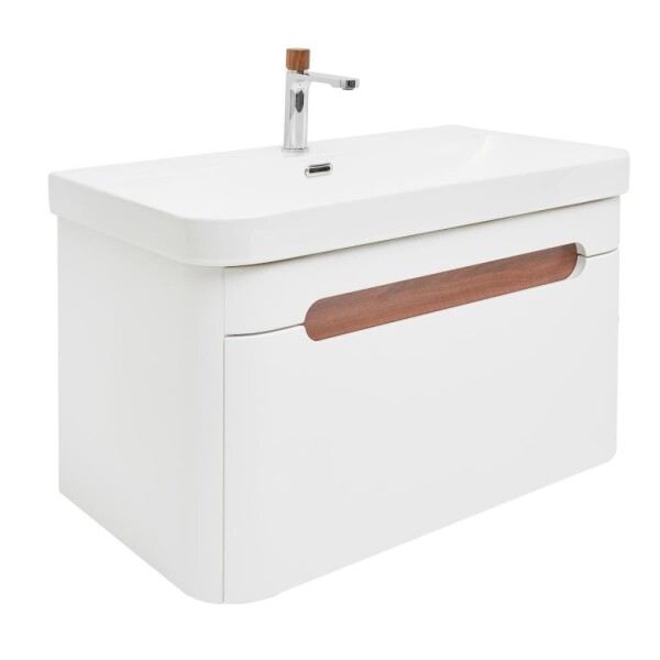 Koupelnová skříňka s umyvadlem a baterií SAT Fusion 77,5x43x45 cm bílá matná mat SATFUSION80WUBA SATFUSION80WUBA