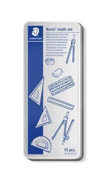 Staedtler 557 10 rýsovací sada kružítko, pravítka, pryž, ořezávátko