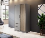 FRONTI Šatní skříň NELLY 2D bez zrcadla šedá + dub artisan 13195