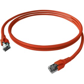 Easylan CP1KRBRBR0100 RJ45 síťové kabely, propojovací kabely CAT 6A S/FTP 10.00 m červená (jasná) dvoužilový stíněný, bez halogenů, samozhášecí 1 ks