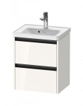 DURAVIT - Ketho.2 Umyvadlová skříňka 55x48x38 cm, 2 zásuvky, lesklá bílá K25280022220000