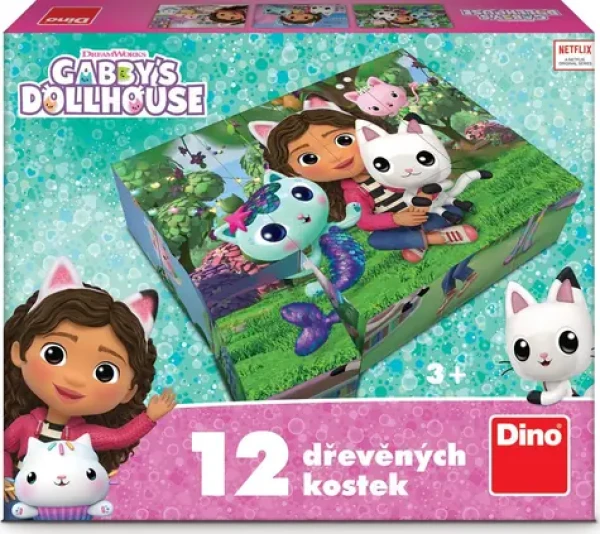DINO Obrázkové kostky Gábinin kouzelný domek