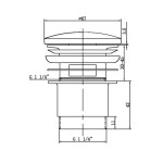 SAPHO - Umyvadlová výpust 5/4“, click-clack, velká zátka, 30-45, černá mat CV1007B