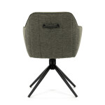 Židle jídelní a konferenční, zelená látka, černé kovové nohy, otočný mechanismus