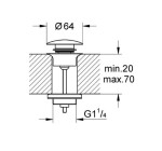 GROHE - Umyvadlová výpusť, Push-Open, phantom black 65807KF0