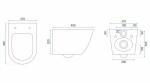 REA - Závěsná WC mísa včetně sedátka RIMLESS Carlo Flat Mini zlatobílá REA-C0669