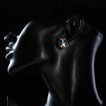 Náušnice Swarovski Elements Donni - květina, Zlatá