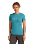 ICEBREAKER Wmns 150 Tech Lite SS Tee Snow Day, Topaz velikost: M