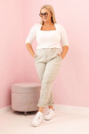 Dámské kalhoty s dekontaminací Plus Size s viskózou a gumou světlé khaki UNI