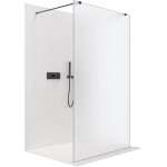 CERANO Sprchová zástěna Walk-in Onyx Duo L/P - 8 mm - hranatá vzpěra - černá matná, mléčné sklo - 160x200 cm