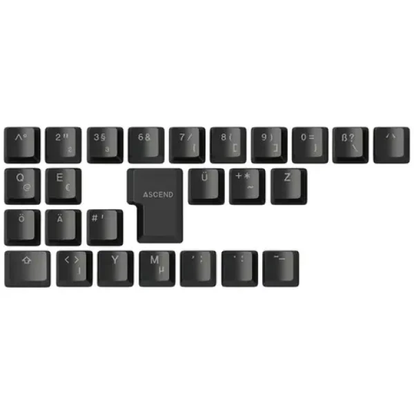 Glorious vyměnitelné klávesy GMMK ABS Doubleshot V2 (ISO DE) černá / ABS / 26 ks / ISO DE layout / Cherry MX(+) (GLO-KC-ABS-DEKIT-B)