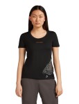 ICEBREAKER Wmns 150 Tech Lite SS Scoop Tee 30th Anniversary, Black velikost: XS