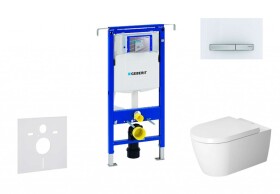 GEBERIT - Duofix Modul pro závěsné WC s tlačítkem Sigma50, alpská bílá + Duravit ME by Starck - WC a sedátko, Rimless, SoftClose 111.355.00.5 NM8