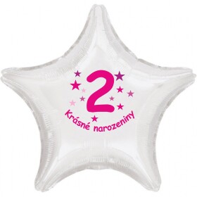 Krásné 2. narozeniny fóliový balónek hvězda pro holky Balonky.cz Krásné 2. narozeniny fóliový balónek hvězda pro holky Balonky.cz
