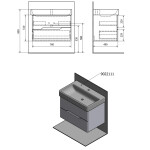 SAPHO - MEDIENA umyvadlová skříňka 77x50,5x49cm, bílá mat/dub natural MD082
