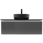 Koupelnová skříňka s kamennou krycí deskou a umyvadlem SAT Feel 100x30x46 cm antracit SATFEEL100ANTTKB SATFEEL100ANTTKB