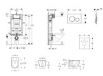GEBERIT - Kombifix Set předstěnové instalace, klozetu Oudee a sedátka softclose, tlačítko Sigma20, matná černá/černá SANI15CA5114