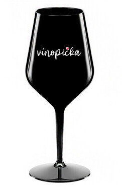 VÍNOPIČKA - černá nerozbitná sklenice na víno 470 ml