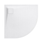 CERANO - Sprchová vanička čtvrtkruhová Quarto - SMC/minerální kompozit - strukturovaná bílá matná - 90x90x3 CER-414761