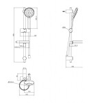 VILLEROY & BOCH - Universal Showers Set sprchové hlavice, tyče a hadice, 3 proudy, matná černá TVS109004UK0K5