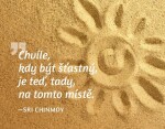 Magnet na lednici - Chvíle, kdy být šťastný, je teď, tady, na tomto místě. - Sri Chinmoy