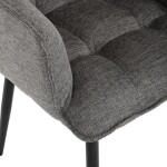 Židle jídelní, šedá vodoodpudivá látka, černý matný lak, kovové nohy